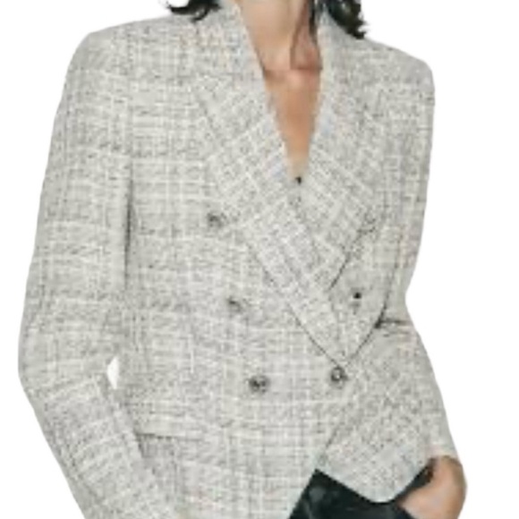 Zara Women's Gray Tweed Jacket Large - Picture 3 of 8